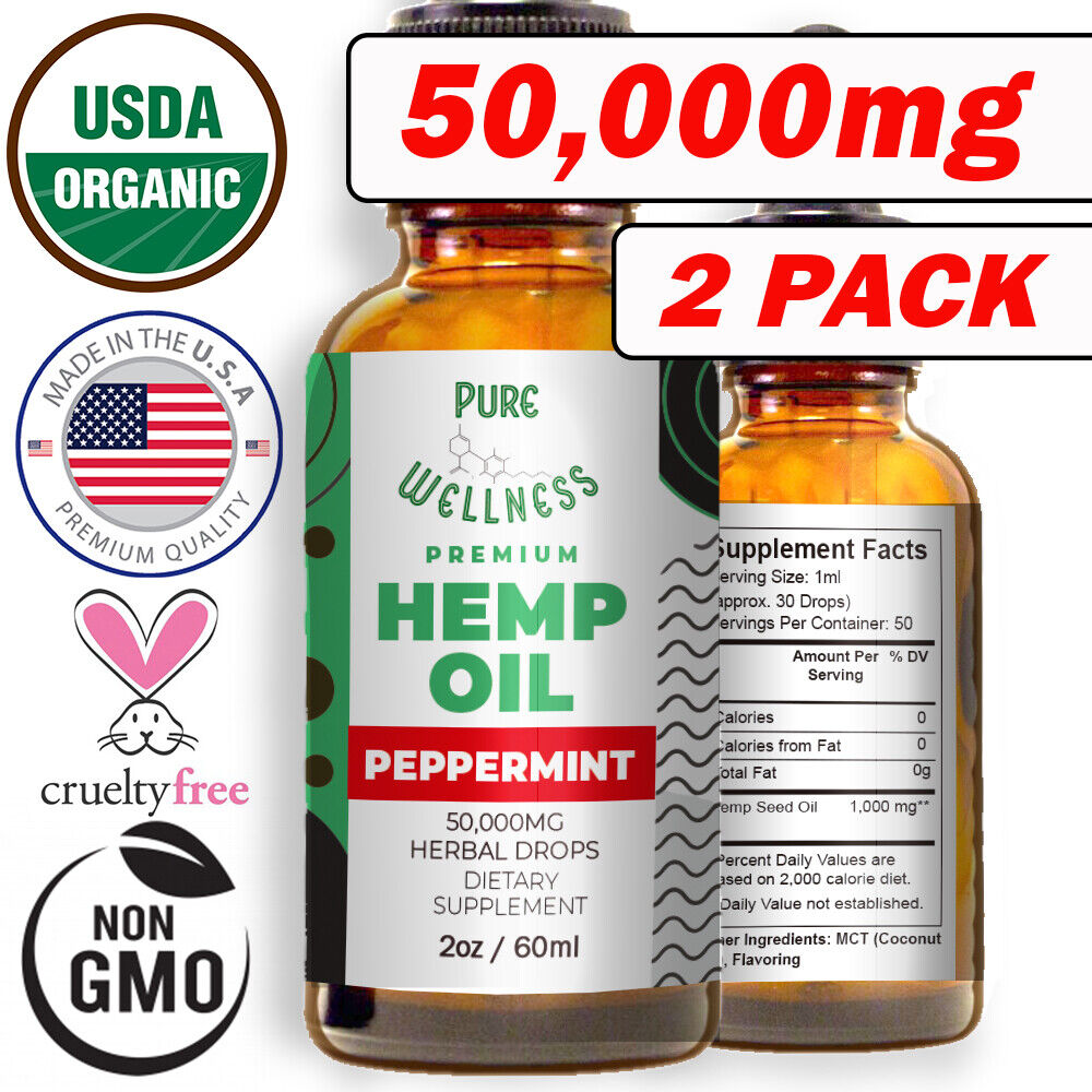 Organic Hemp Oil: 50,000mg (2-Pack) - Unlock Benefits