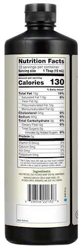 Hemp Seed Oil - Cold Pressed, All Natural