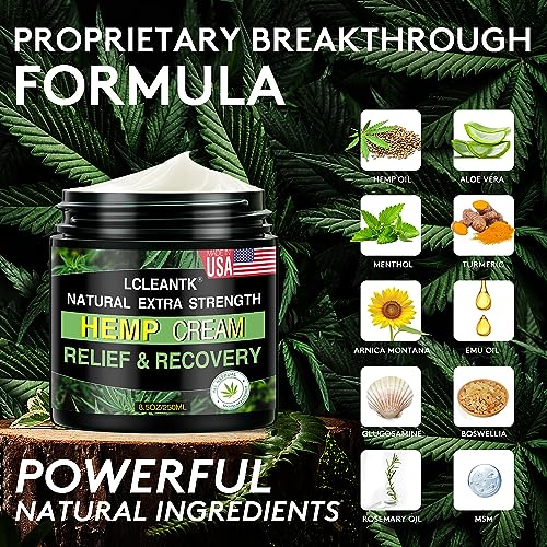 Natural Hemp Cream with Arnica, MSM, Turmeric & more