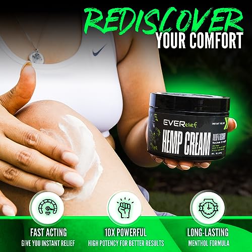 Maximum Strength 8oz Hemp Cream for Muscle & Joint Pain - Made in USA