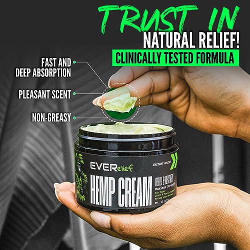 Maximum Strength 8oz Hemp Cream for Muscle & Joint Pain - Made in USA