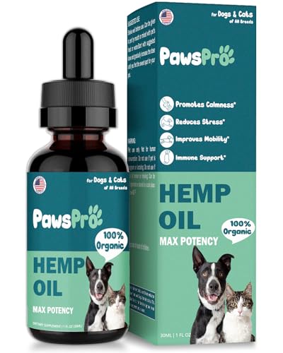 PawsPro Hemp Oil for Pets - Anxiety, Pain Relief
