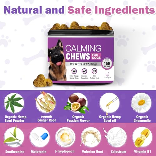 150 Hemp Calming Chews for Dogs - Stress & Anxiety Relief