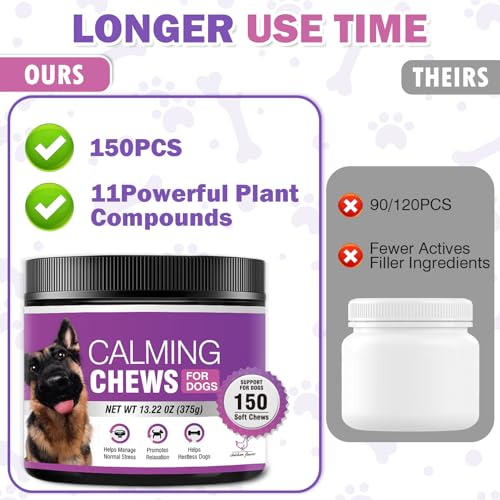 150 Hemp Calming Chews for Dogs - Stress & Anxiety Relief