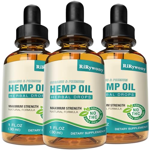 3 Pack High Potency Hemp Oil Drops - USA Grown