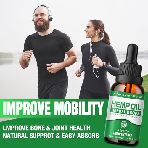 High-Potency Hemp Oil Drops - 2 Pack, 100% Natural