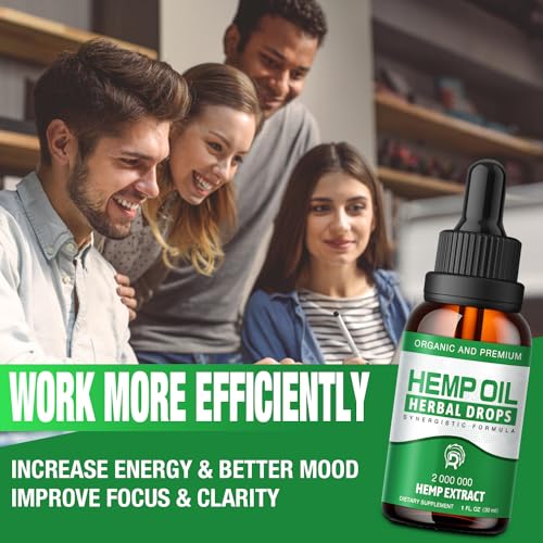 High-Potency Hemp Oil Drops - 2 Pack, 100% Natural