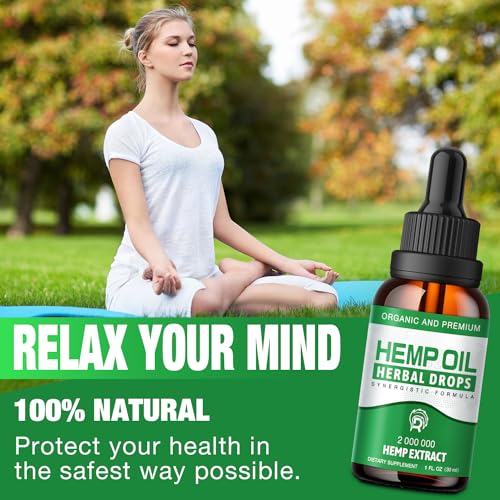 High-Potency Hemp Oil Drops - 2 Pack, 100% Natural