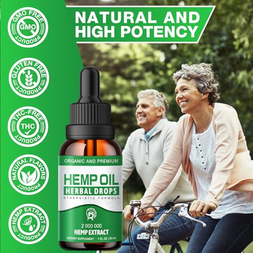 High-Potency Hemp Oil Drops - 2 Pack, 100% Natural