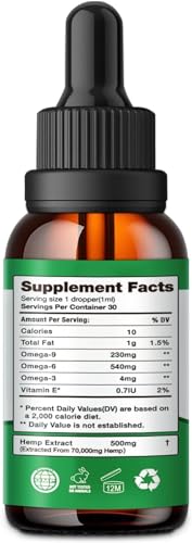 High-Potency Hemp Oil Drops - 2 Pack, 100% Natural