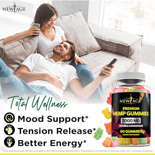 NEW AGE Naturals Hemp Gummies - 3000 (Pack of 3)