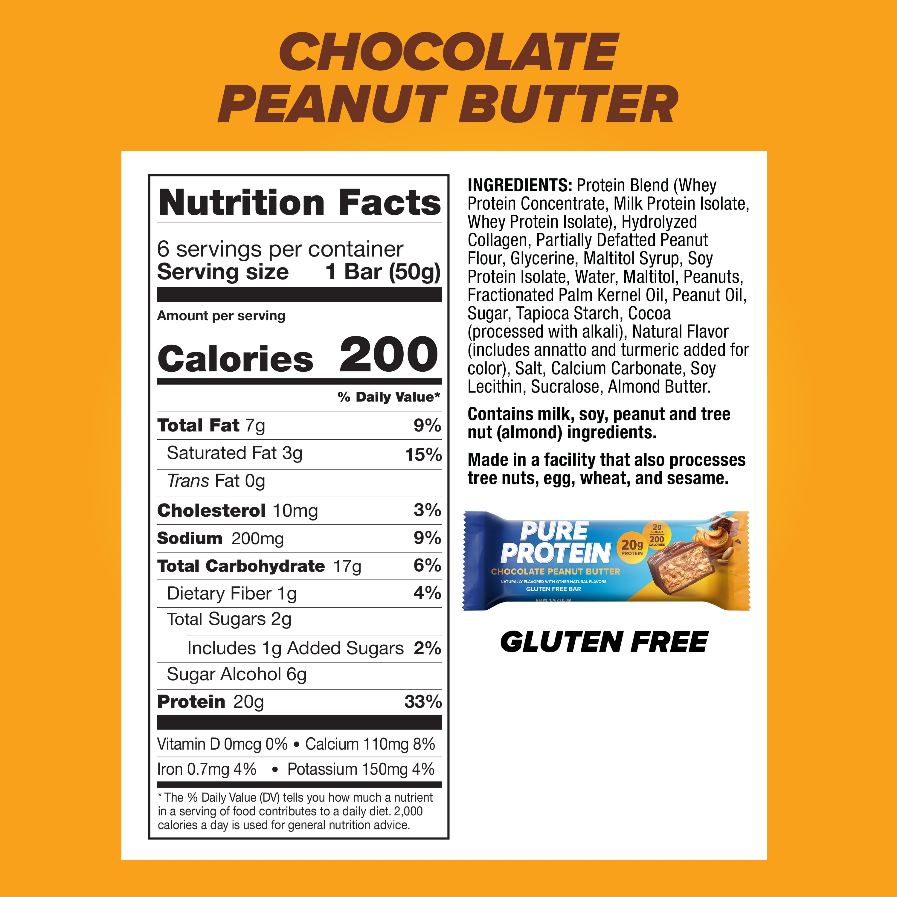 Pure Protein Energy Bar - Chocolate Peanut Butter