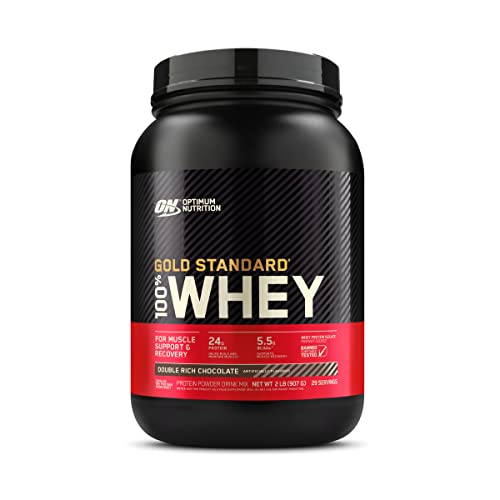 Optimum Nutrition Gold Standard Whey Protein, Double Rich Chocolate, 2 lb
