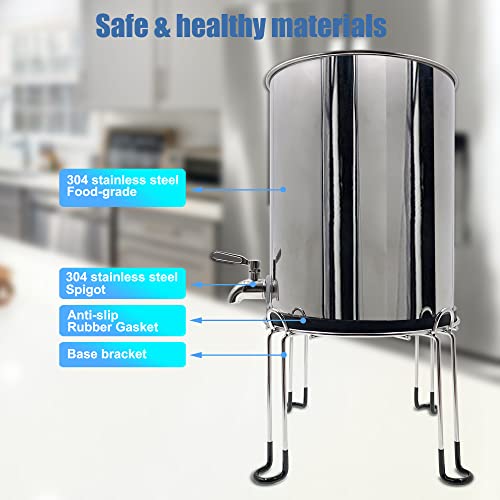 Gravity-fed water filter system with stand