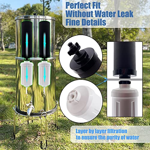 Gravity-fed water filter system with stand
