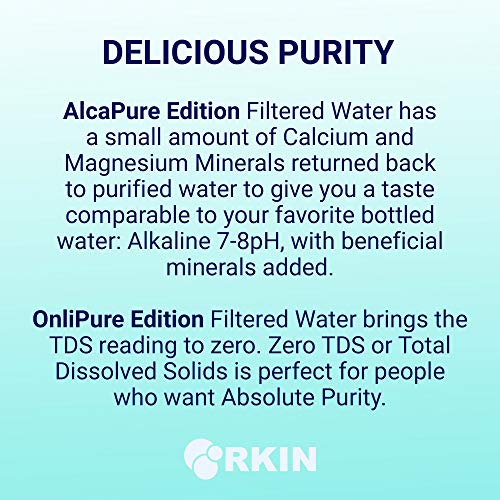 AlcaPure Reverse Osmosis Countertop Water Filter by RKIN with Patented High Capacity 4 Stage Technology: Purified Alkaline Water with Superior Taste. No Installation or Assembly Required. Space Black