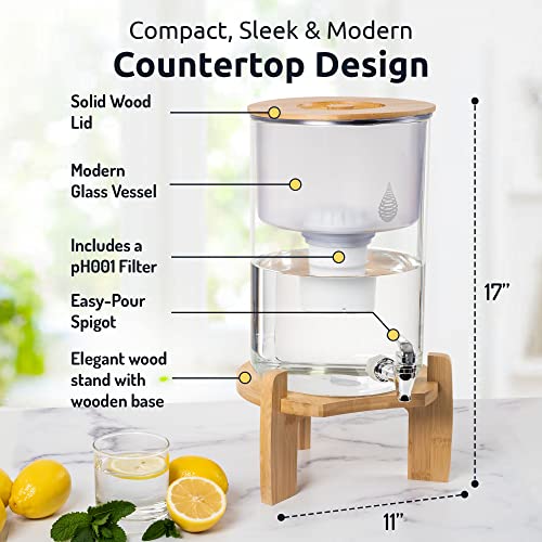 Glass alkaline water dispenser - countertop filtration system
