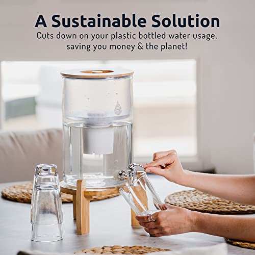 Glass alkaline water dispenser - countertop filtration system