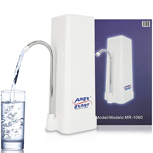 APEX EXPRT MR-1060 Countertop Water Filter, 5 Stage Mineral pH Alkaline Water Filter, Easy Install Faucet Water Filter - Reduces Heavy Metals, Bad Taste and Up to 99% of Chlorine