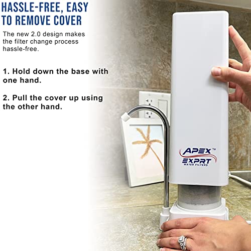 APEX EXPRT MR-1060 Countertop Water Filter, 5 Stage Mineral pH Alkaline Water Filter, Easy Install Faucet Water Filter - Reduces Heavy Metals, Bad Taste and Up to 99% of Chlorine