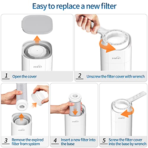 OEMIRY Countertop Water Filtration System, NSF/ANSI 42&372 Certified, 8000 Gallons Alkaline Water Filter, Reduces 99.99% Lead, Chlorine, Heavy Metals, Bad Taste & Odor (1 Filter Included)