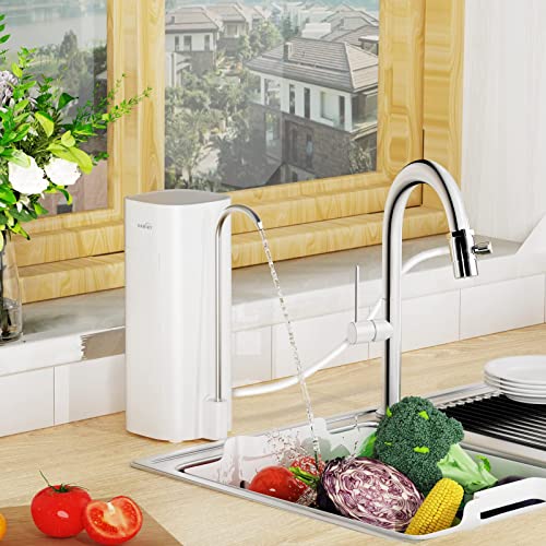 OEMIRY Countertop Water Filtration System, NSF/ANSI 42&372 Certified, 8000 Gallons Alkaline Water Filter, Reduces 99.99% Lead, Chlorine, Heavy Metals, Bad Taste & Odor (1 Filter Included)