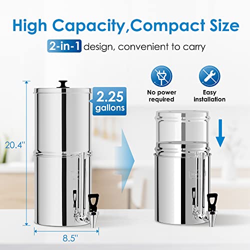 Waterdrop Stainless-Steel Gravity Water Filter System
