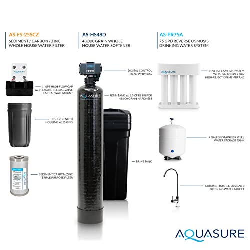 Aquasure Whole House Water Filtration Bundle with RO System