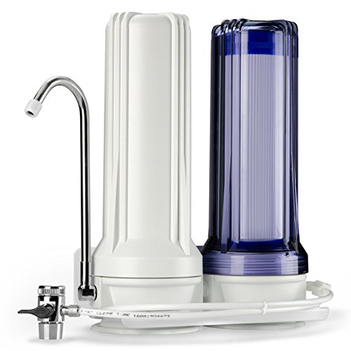 iSpring 2 Stage Countertop Water Filter Dispenser White