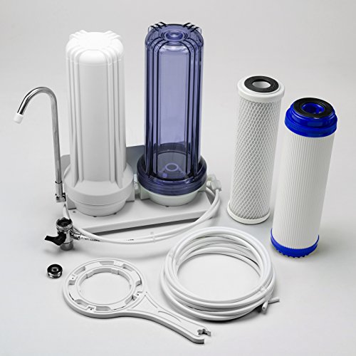 iSpring 2 Stage Countertop Water Filter Dispenser White