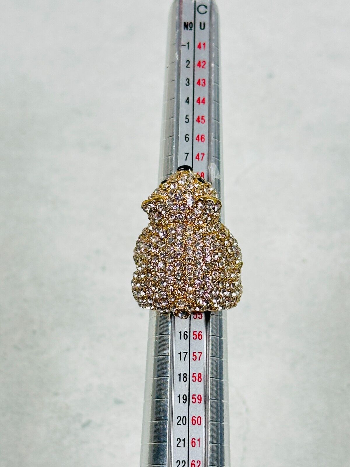 Polar Bear Pave Rhinestone Statement Ring