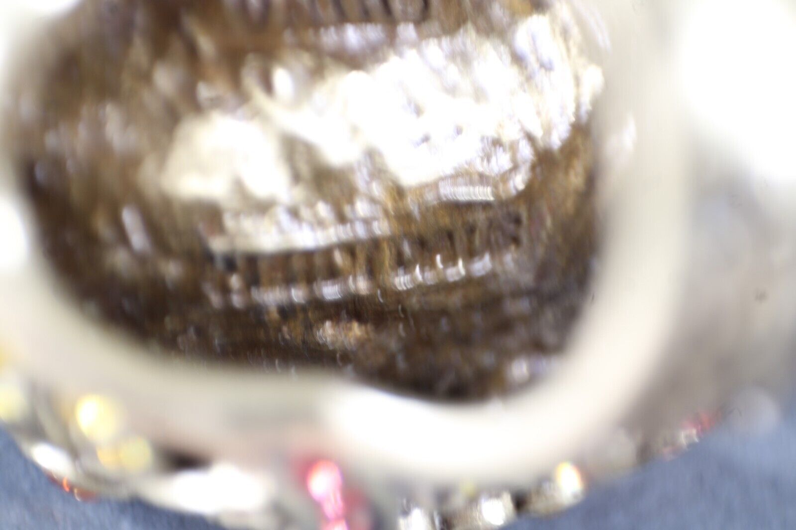 Floral Statement Ring with Rhinestones and Enamel