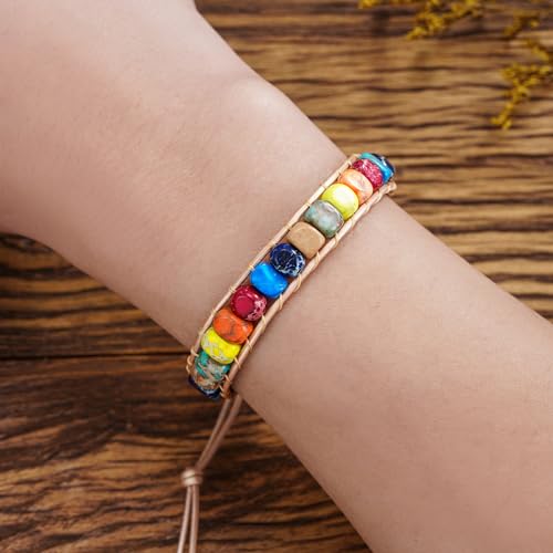 Handmade Plumiss Boho 7 Chakra Wrap Bracelet