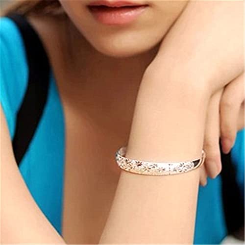Symbolic Engraved Sterling Silver Bangle Bracelet for Women