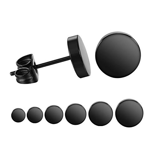 Elegant Black Round Stud Earrings Set for All