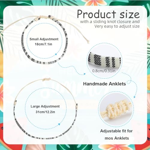 Surfer Anklet Set: Boho Beach Jewelry for Men/Women