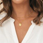 Vjoypro Layered Initial Necklaces for Women, Gold Necklace for Women Dainty 14K Gold Plated Long Layering Y-Necklaces Initial M Letter Necklace Jewelry Gifts Women Girls