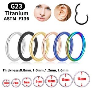 Mixed Color G23 Titanium Nose Rings & Hoops