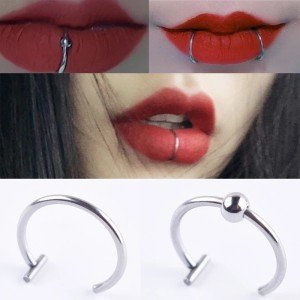 Stainless Steel Fake Nose and Septum Hoop Rings
