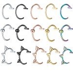 Stainless Steel Fake Nose Ring and Hoop Set