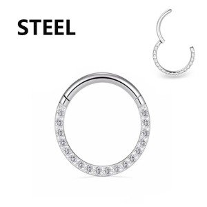 Titanium Hoop with CZ for Body Piercings
