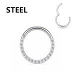 Titanium Hoop with CZ for Body Piercings