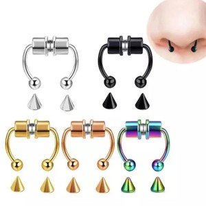 5pcs Stainless Steel Fake Nose Ring Set