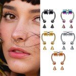 Magnetic Clip-On Nose Rings - Faux Septum Style