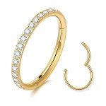 Titanium Hoop with CZ for Body Piercings