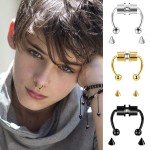 5pcs Stainless Steel Fake Nose Ring Set