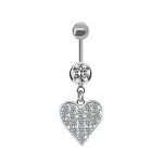 Butterfly Crown Crystal Heart Belly Button Jewelry