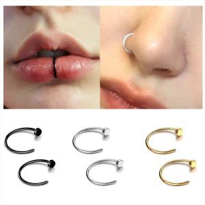 Fake Nose Rings Set for Women - Stainless Steel