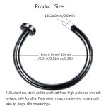 Fake Nose Rings Set for Women - Stainless Steel