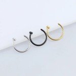 Fake Nose Rings Set for Women - Stainless Steel